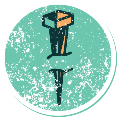 Bir insan tarafından çizilmiş demir tırnağın sembolik dövmesi.