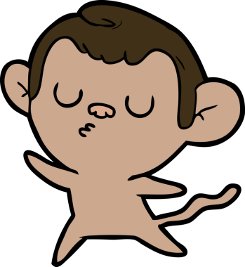 Bir insan tarafından çizilmiş çizgi maymun.