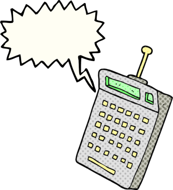 Bir insan tarafından çizilmiş serbest çizilmiş çizgi roman konuşma balonu bilim ekipmanları