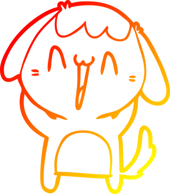 Bir insan tarafından çizilmiş sevimli bir köpeğin sıcak çizgi çizgisi.