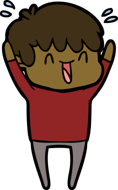 Bir insan tarafından çizilmiş gülen çocuk.