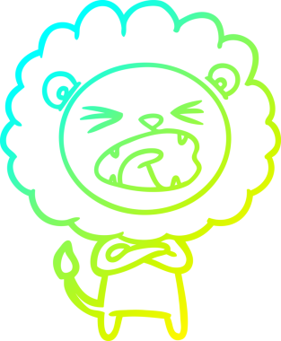 Bir insan tarafından çizilmiş karikatür aslanı çizimi.