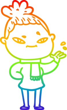 gökkuşağı gradyan çizimi bir insan tarafından çizilmiş bir karikatür kadın