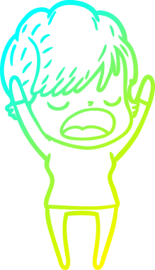 Bir insan tarafından çizilmiş bir karikatür kadın çizimi.