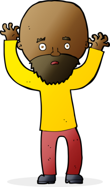 Karikatür sakallı adam bir insan tarafından çizilmiş.