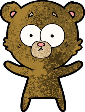 Bir insan tarafından çizilmiş sürpriz ayı karikatürü