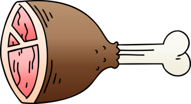 bir insan tarafından çizilmiş gölgelenmiş garip et kemiği.