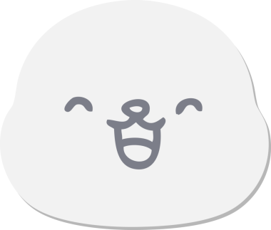 Bir insan tarafından çizilmiş şirin fok yüzlü çıkartma.