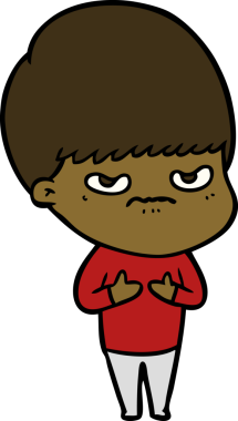 Bir insan tarafından çizilmiş çizgi film çocuğu.