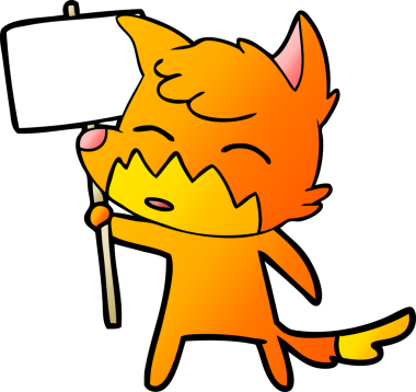 bir insan tarafından çizilmiş tilki çizgi filmi