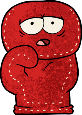 Bir insan tarafından çizilmiş bir boks eldiveni.