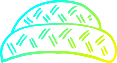 Bir insanın çizdiği çizgi film şapkasının soğuk gradyan çizgisi.