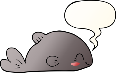 bir insan tarafından çizilmiş, konuşma baloncuklu çizgi film balığı.