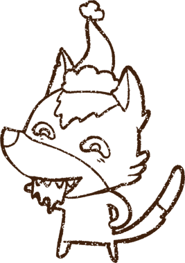 Bir insan tarafından çizilen Noel Kurdu Kömürü