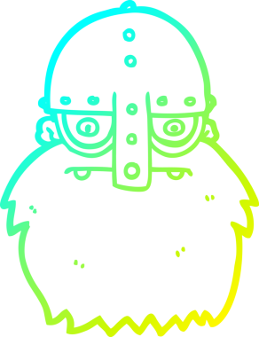 Bir insan tarafından çizilen viking suratının soğuk gradyan çizimi