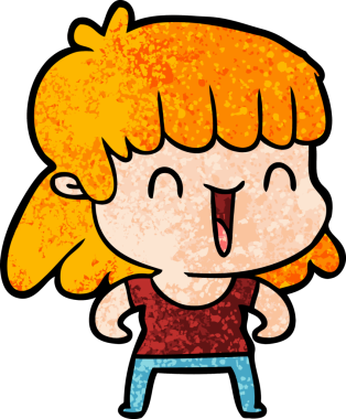 Bir insan tarafından çizilmiş karikatür kadın.