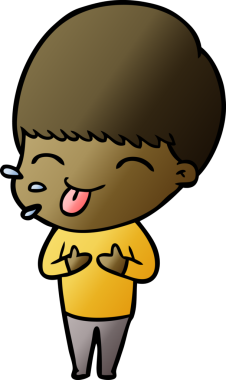 Bir insan tarafından çizilmiş komik çizgi film çocuğu.