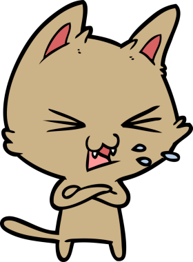 Bir insan tarafından çizilmiş kedi tıslaması.