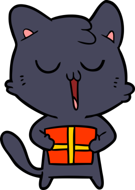 Bir insan tarafından çizilmiş bir çizgi film kedisi.