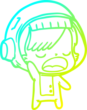 Bir insan tarafından çizilmiş bir karikatür astronot kadın çizimi.