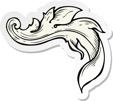 Bir insan tarafından çizilmiş geleneksel bir el çiziminin çıkartması.