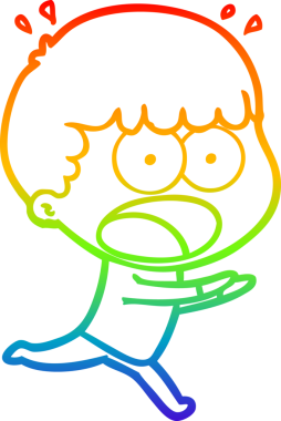 gökkuşağı gradyanı çizimi bir insan tarafından çizilmiş şok bir adam