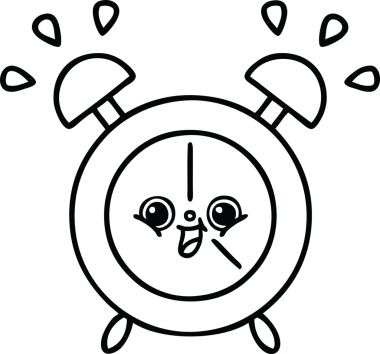 Bir insan tarafından çizilmiş bir alarm saati çizimi