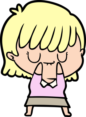 Bir insan tarafından çizilmiş karikatür kadın.