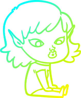 Bir insan tarafından çizilmiş güzel bir elf kızı çizimi.