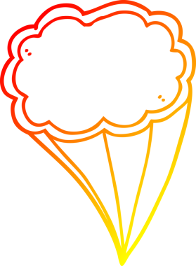 Bir insan tarafından çizilmiş karikatür desenli bulutun sıcak gradyan çizimi