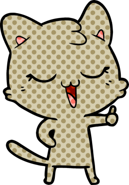 Bir insan tarafından çizilmiş çizgi film kedisi.