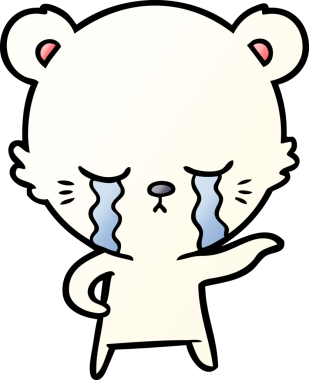 Ağlayan kutup ayısı bir insan tarafından çizilmiş.