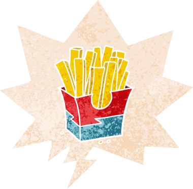 Konuşma baloncuğu olan çizgi film kızartıcıları, bir insan tarafından çizilmiş, sıkıntılı retro stil.