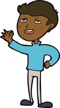 Çizgi filmci bir insan tarafından çizilmiş mükemmel bir jest yapıyor.