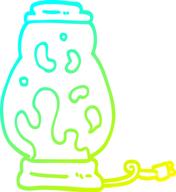 Bir insan tarafından çizilmiş çizgi çizgi lav lambası çizimi.