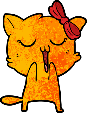 Bir insan tarafından çizilmiş çizgi film kedisi.