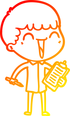 Bir insan tarafından çizilmiş mutlu bir adamın çizgi çizimi.