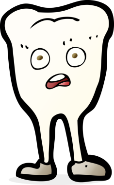 Bir insan tarafından çizilmiş çizgi film dişi.