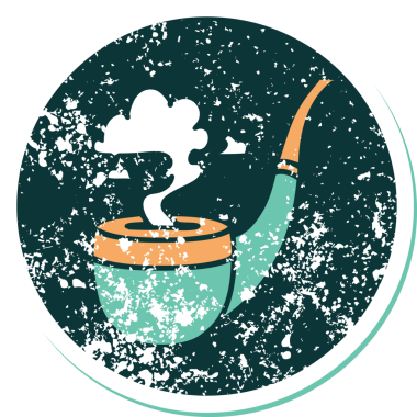 Bir insan tarafından çizilen sigara tiryakisi piposunun sembolik dövmeli görüntüsü