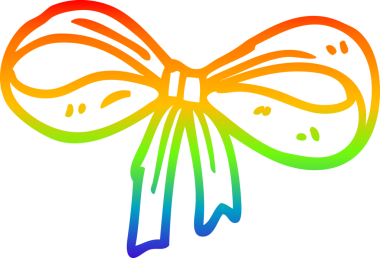 gökkuşağı gradyan çizgi çizimi bir insan tarafından çizilmiş bir fiyonk