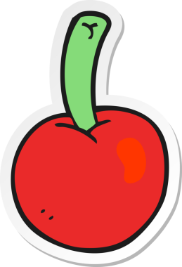 Bir insan tarafından çizilmiş kiraz ağacının çıkartması.