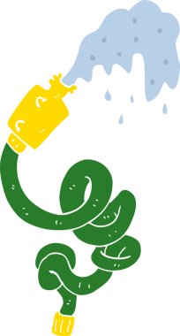 Bir insan tarafından çizilmiş düz renk çizgi film hortumu