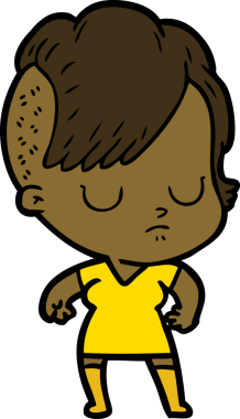 Bir insan tarafından çizilmiş karikatür kadın.