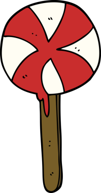 bir insan tarafından çizilmiş çizgi film lolipopu