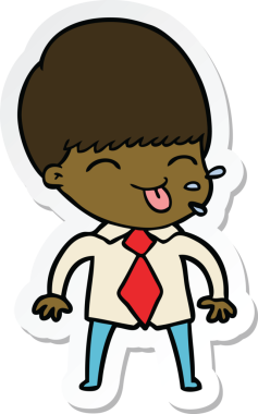 Bir insan tarafından çizilmiş kaba bir adamın karikatür çıkartması.