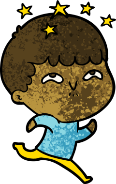 çizgi film bir insan tarafından çizilmiş hayret verici çocuk.