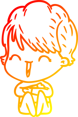 Bir insan tarafından çizilmiş gülen bir karikatür çizimi.