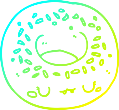 Bir insan tarafından çizilmiş soğuk gradyan bir çörek çizimi.