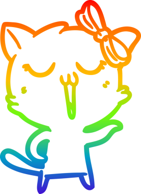 gökkuşağı gradyanı çizimi bir insan tarafından çizilmiş çizgi film kedisi