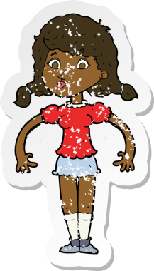 Bir insan tarafından çizilmiş bir karikatürün gerilimli çıkartması.